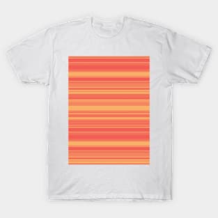 Vibrant Orange Stripes Pattern T-Shirt